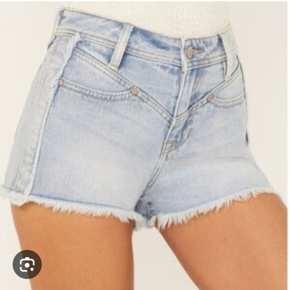 Light Blue SHYANNE Country Wear. Distressed Shorts